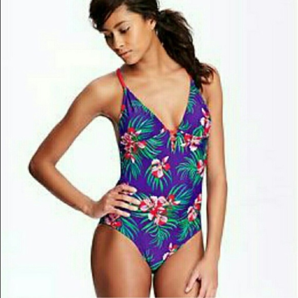 Old Navy One Piece Floral Swimsuit size Medium